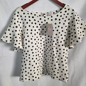 NWT Anthropologie postmark polka dot blouse Size S